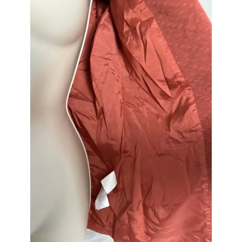 NWT Anthropologie Intropia Women's Textured Blazer Terracotta Size 8‎ US/40 EU